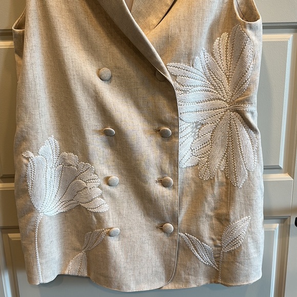 NWT Christy Lynn Ping Vest In Khaki Embroidery - Picture 5 of 12